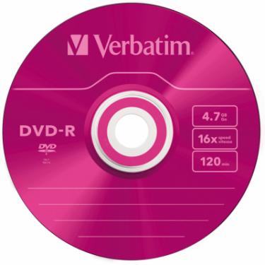 Диск DVD Verbatim 4.7Gb 16X Slim case 5 шт Color Фото 3