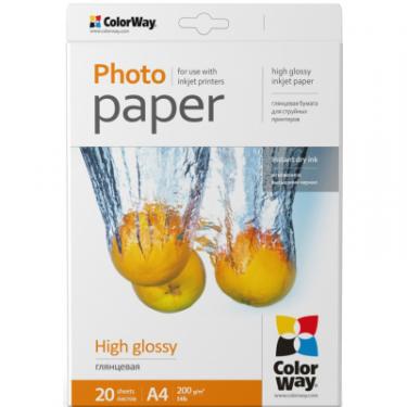 Фотобумага ColorWay A4 200г glossy 20л Фото