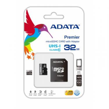 Карта памяти ADATA 32Gb microSDHC Ultra UHS-I +SD адаптер Class 10 Фото 1