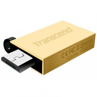 USB флеш накопитель Transcend 32GB On-The-Go Gold USB 2.0 Фото 3