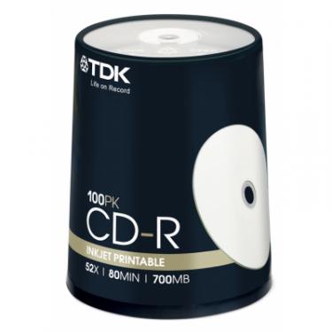 Диск CD TDK 700MB 52X Cakebox 100шт Printable Фото