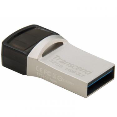 USB флеш накопитель Transcend 32GB JetFlash 890S Silver USB 3.1 Фото 1