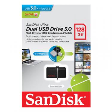 USB флеш накопитель SanDisk 128GB Ultra Dual Drive OTG Black USB 3.0 Фото 6
