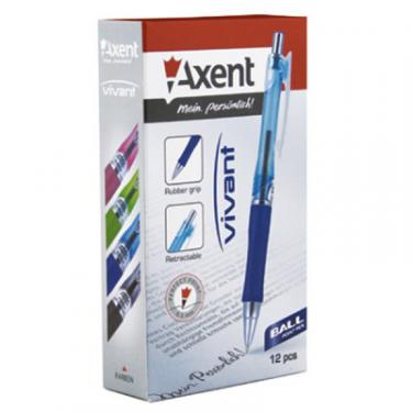 Ручка шариковая Axent retractable Vivant, blue, 12шт Фото 1