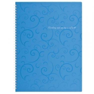 Блокнот Buromax spiral side, А4, 80sheets, Barocco, square, blue Фото