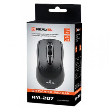 Мышка REAL-EL RM-207, USB, black Фото 3