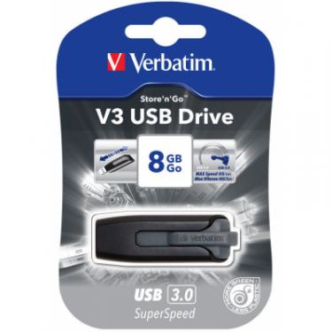 USB флеш накопитель Verbatim 8GB Store 'n' Go Grey USB 3.0 Фото 4