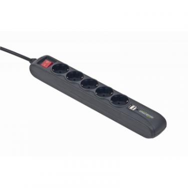 Сетевой фильтр питания EnerGenie SPG5-U2-5 Power strip with USB charger, 5 sockets, Фото
