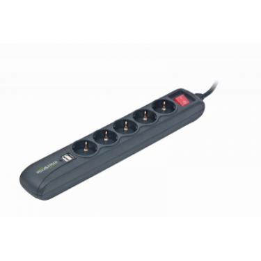Сетевой фильтр питания EnerGenie SPG5-U2-5 Power strip with USB charger, 5 sockets, Фото 1