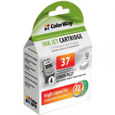 Картридж ColorWay Canon PG-37 black, ink level Фото