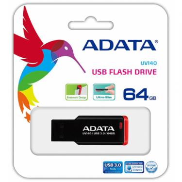 USB флеш накопитель ADATA 64GB UV140 Black-Red USB 3.0 Фото 4