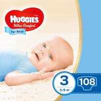 Подгузники Huggies Ultra Comfort 3 Box для мальчиков (5-9 кг) 108 шт Фото