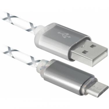 Дата кабель Defender USB08-03LT USB - Micro USB, GrayLED backlight, 1m Фото