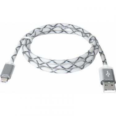 Дата кабель Defender USB08-03LT USB - Micro USB, GrayLED backlight, 1m Фото 1