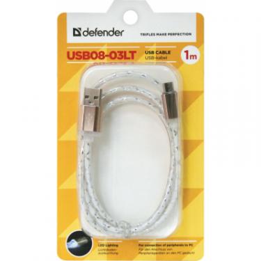 Дата кабель Defender USB08-03LT USB - Micro USB, GrayLED backlight, 1m Фото 2