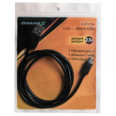 Дата кабель Grand-X USB 2.0 AM to Micro 5P 1.0m Black Фото 2