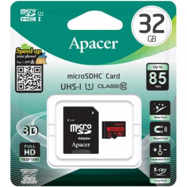 Карта памяти Apacer 32GB microSDHC class 10 UHS-I U1 (R85 MB/s) Фото 2
