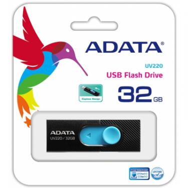 USB флеш накопитель ADATA 32GB UV220 Black/Blue USB 2.0 Фото 2