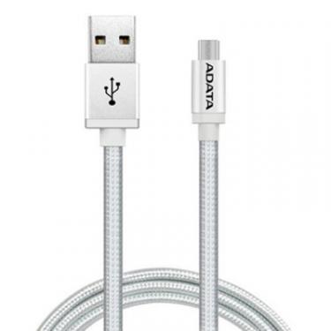 Дата кабель ADATA USB 2.0 AM to Micro 5P 1.0m Silver Фото
