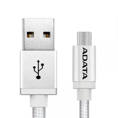 Дата кабель ADATA USB 2.0 AM to Micro 5P 1.0m Silver Фото 1