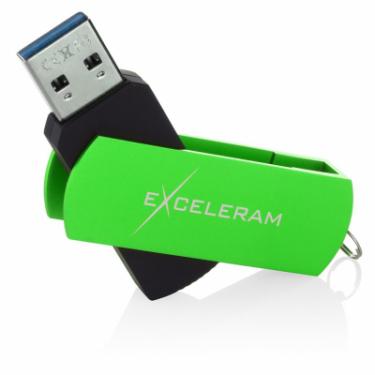 USB флеш накопитель eXceleram 64GB P2 Series Green/Black USB 3.1 Gen 1 Фото 2