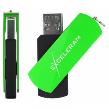 USB флеш накопитель eXceleram 64GB P2 Series Green/Black USB 3.1 Gen 1 Фото 3