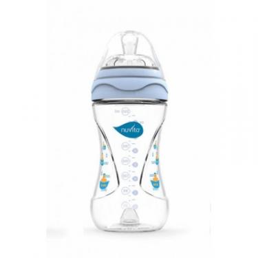Бутылочка для кормления Nuvita Mimic 250 мл 3м+ антиколиковая, голубая Фото