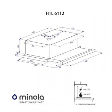 Вытяжка кухонная Minola HTL 6112 BL 650 LED Фото 9