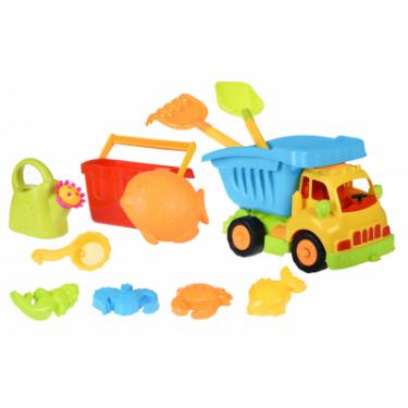 Игрушка для песка Same Toy 11ед Грузовик желтая кабина/синий кузов Фото