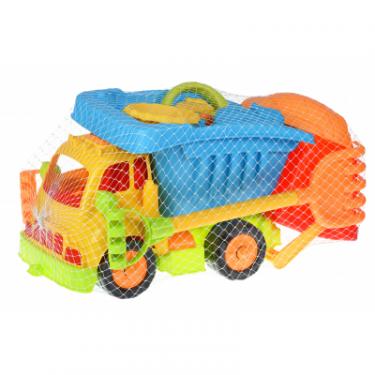 Игрушка для песка Same Toy 11ед Грузовик желтая кабина/синий кузов Фото 1
