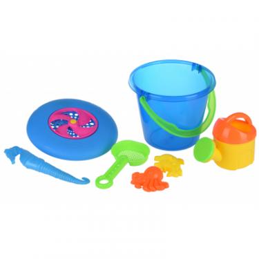 Игрушка для песка Same Toy с Летающей тарелкой (синее ведро) 8 шт Фото