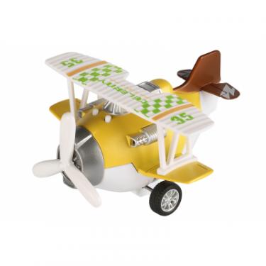 Спецтехника Same Toy Самолет металический инерционный Aircraft желтый с Фото