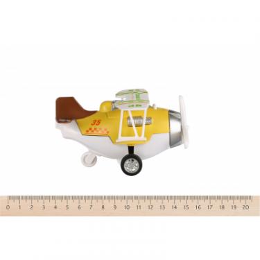 Спецтехника Same Toy Самолет металический инерционный Aircraft желтый с Фото 2