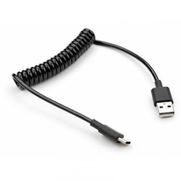 Дата кабель Vinga USB 2.0 AM to Type-C Spring 1m black Фото