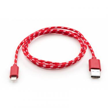 Дата кабель Vinga USB 2.0 AM to Lightning 2color nylon 1m red Фото 1