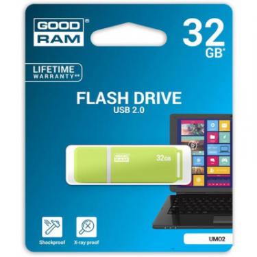 USB флеш накопитель Goodram 32GB UMO2 Green USB 2.0 Фото 3