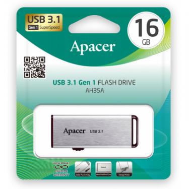 USB флеш накопитель Apacer 16GB AH35A Silver USB 3.1 Gen1 Фото 4