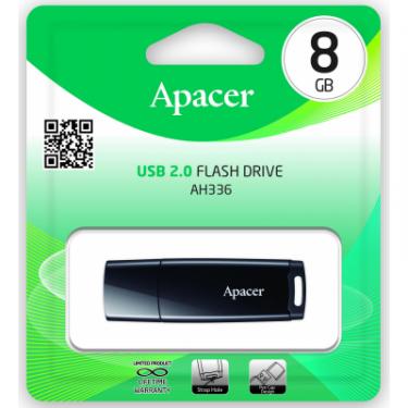 USB флеш накопитель Apacer 8GB AH336 Black USB 2.0 Фото 4