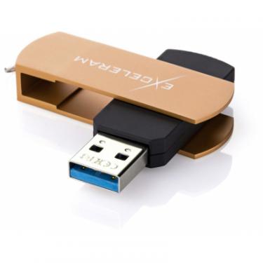 USB флеш накопитель eXceleram 128GB P2 Series Brown/Black USB 3.1 Gen 1 Фото 1