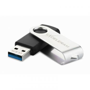 USB флеш накопитель eXceleram 64GB P1 Series Silver/Black USB 3.1 Gen 1 Фото 1