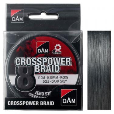 Шнур DAM CROSSPOWER 8-BRAID 110м 0,10мм 5,4кг/12Lb (dark gr Фото