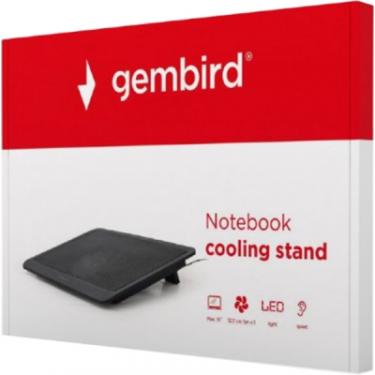 Подставка для ноутбука Gembird 15.6", 1x125 mm fan, black Фото 3