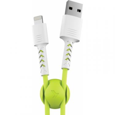 Дата кабель Pixus USB 2.0 AM to Lightning 1.0m Soft white/lime Фото
