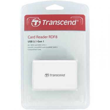 Считыватель флеш-карт Transcend USB 3.1 White Фото 2