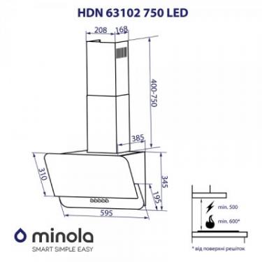 Вытяжка кухонная Minola HDN 63102 BL 750 LED Фото 11