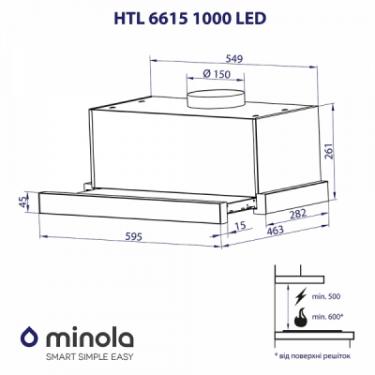 Вытяжка кухонная Minola HTL 6615 I 1000 LED Фото 9
