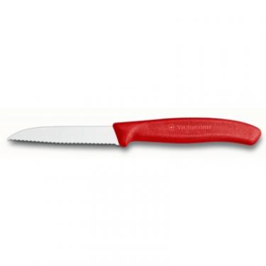 Кухонный нож Victorinox SwissClassic для овощей 8см, волнистое лезвие, кра Фото