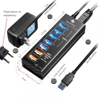 Концентратор AirOn SmartDelux 4-ports USB 3.0 + 3-ports super chargin Фото 3