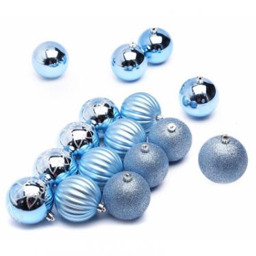 Елочная игрушка ColorWay Merry Christmas mix 16 шт (8 см) LIGHT BLUE Фото