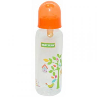 Бутылочка для кормления Baby Team с латексной соской, 250 мл 0+ оранж Фото 1